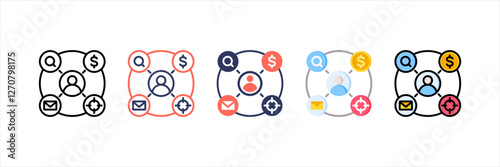 Buyer Persona Multistyle Icon Set