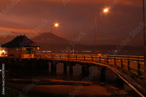 ferry port at night