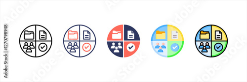 Segmentation Multistyle Icon Set