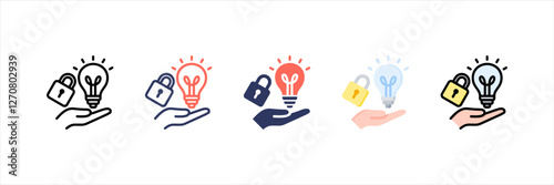 Intellectual Property Multistyle Icon Set