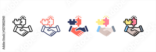 Cooperation Multistyle Icon Set
