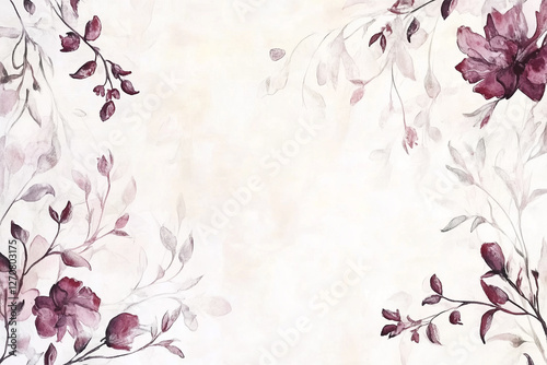 Soft Watercolor Floral Composition with Pink, Purple, and Beige Blossoms on White – Ideal for Spring and Wedding Designs