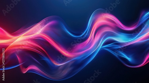 Abstract Background with Neon Organic Spectrum Effects Concept. Colorful Abstract Wave Pattern in Dynamic Flowing Light Trails