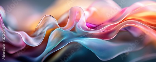 Wallpaper Mural Abstract Background with Neon Organic Spectrum Effects Concept. Colorful Abstract Swirling Waves of Silk Creating Vibrant Patterns Torontodigital.ca