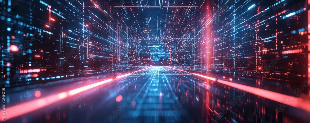 Abstract Background with Neon Organic Spectrum Effects Concept. Futuristic Digital Landscape with Neon Lights and Data Streams Abstract Background with Neon Organic Spectrum Effects Concept. Futuristic Digital Landscape with Neon Lights and Data Streams