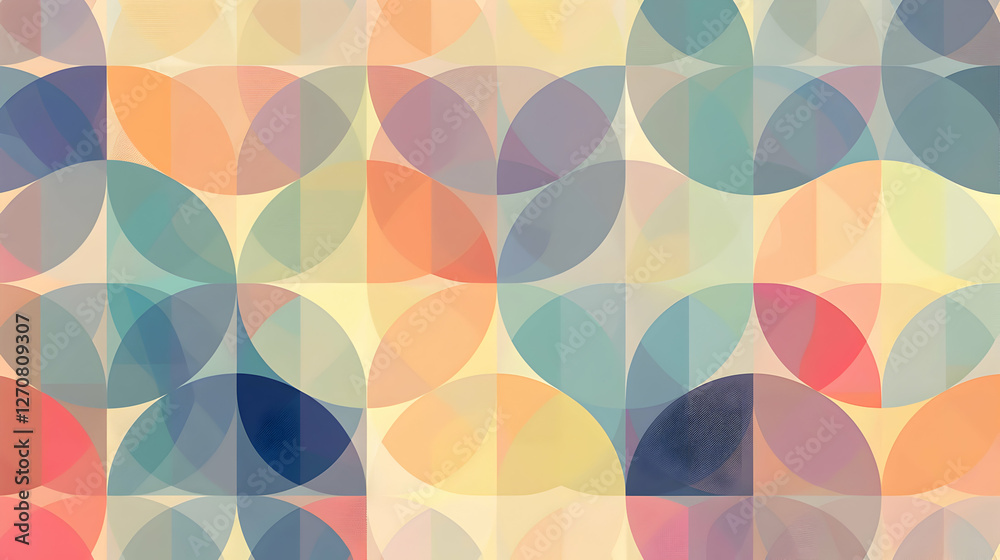 Abstract pattern with overlapping circles in soft pastel colors. Abstract pattern with overlapping circles in soft pastel colors.