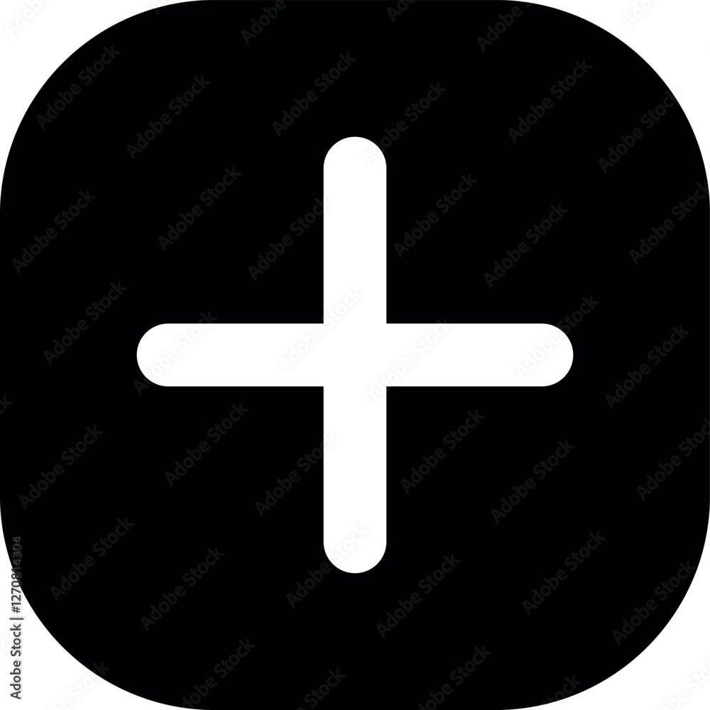 Obraz premium Add, new, plus icon symbol - create icons, more button in filled, thin line, outline and stroke style for apps and website. Vector icons