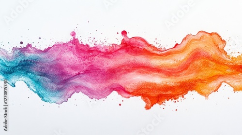 Colorful abstract watercolor painting with vibrant hues blending beautifully