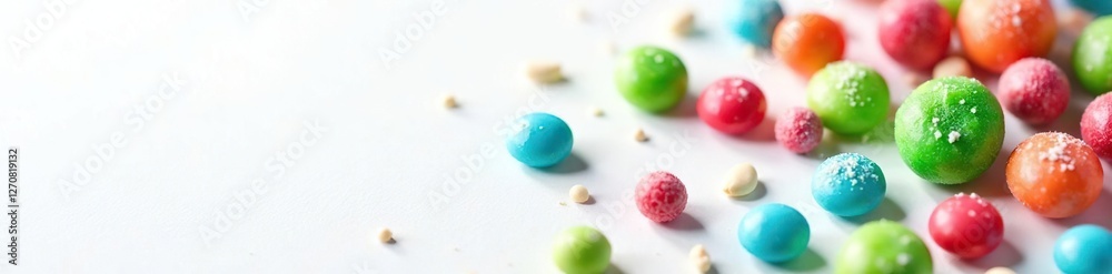 Colorful Christmas candies on a white background, candy, green, blue Colorful Christmas candies on a white background, candy, green, blue