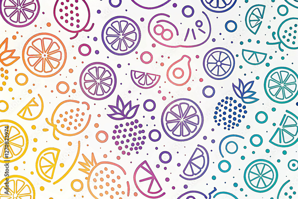 Colorful fruit pattern background design Colorful fruit pattern background design