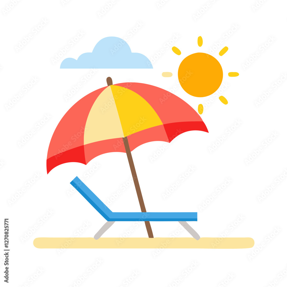 Relaxing Beach Holiday Vector for Websites and Apps Relaxing Beach Holiday Vector for Websites and Apps