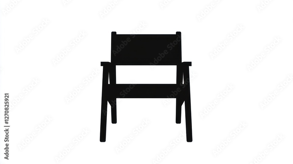 Simple black chair, isolated, white background, furniture design (1) Simple black chair, isolated, white background, furniture design (1)