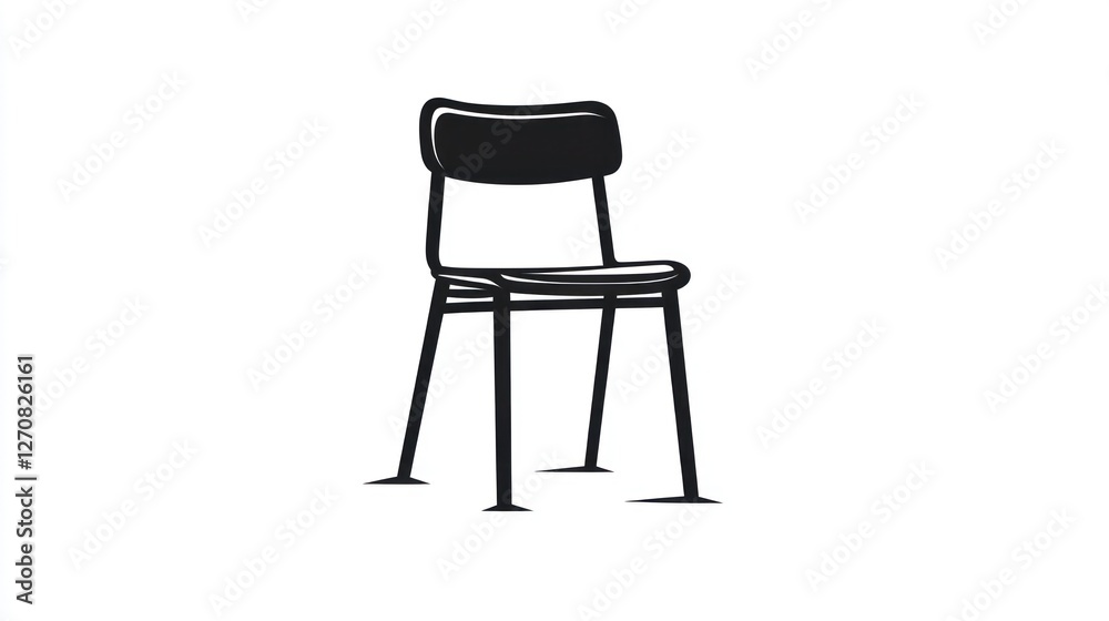Simple black chair, classroom setting, empty room, education design Simple black chair, classroom setting, empty room, education design