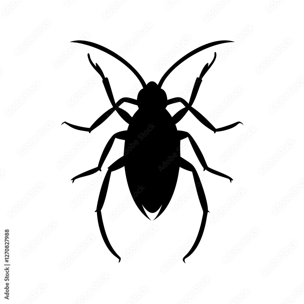 Stylish Cockroach Silhouette Vector for Creative Designs