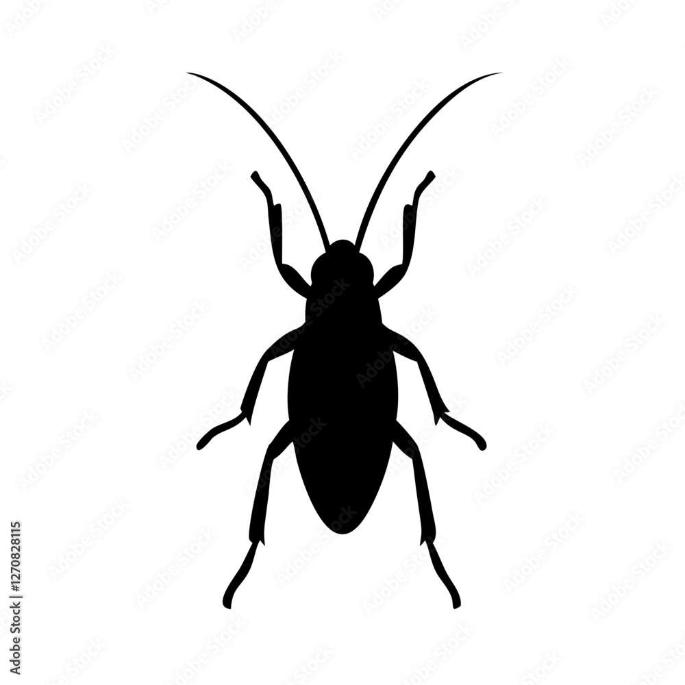 Fototapeta premium Customizable Cockroach Silhouette Vector Art for Projects