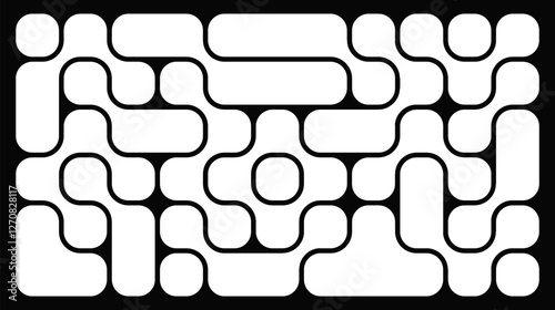Abstract composition of bold rounded rectangle connected to each other. Liquid shapes in a seamless pattern. Design can be use for backgrounds, packaging, or graphic design projects
