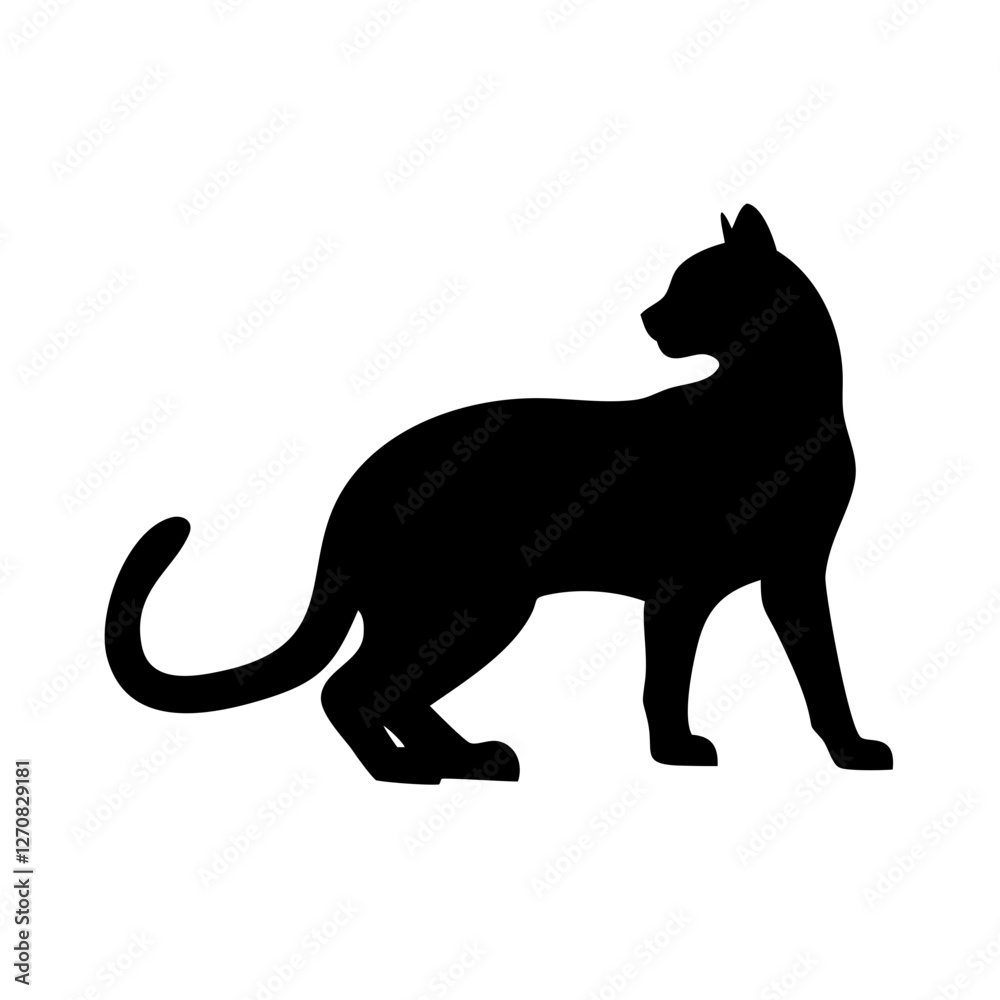 Obraz premium Modern Cat Logo Silhouette for Creative Projects
