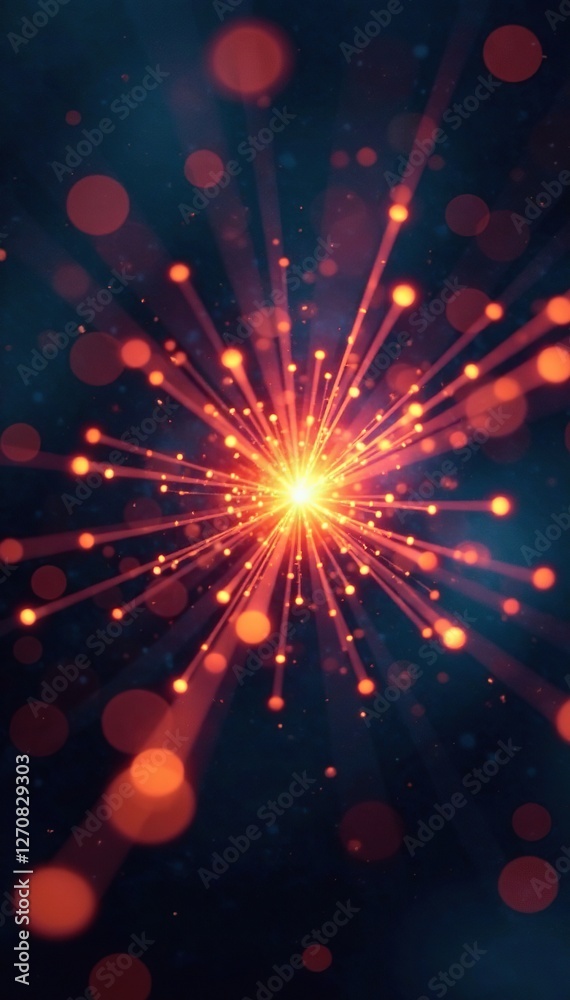 Obraz premium Radiant fibers illuminated by countless tiny spotlights, fibers, light, luminous
