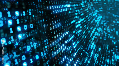 Wallpaper Mural Abstract representation of digital binary data flowing in a futuristic network environment Torontodigital.ca