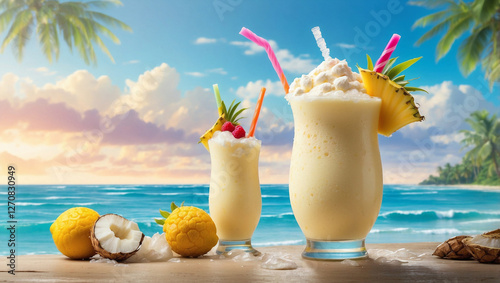 tropical cocktail on the beach