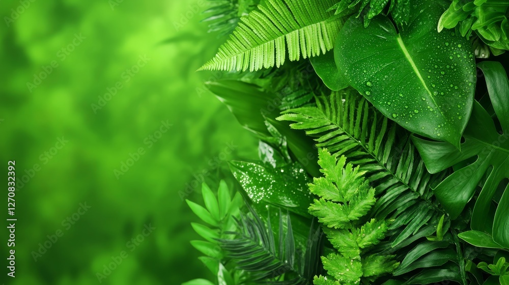 Lush Green Leaves Creating a Vibrant Natural Background with Varying Textures and Shades Lush Green Leaves Creating a Vibrant Natural Background with Varying Textures and Shades