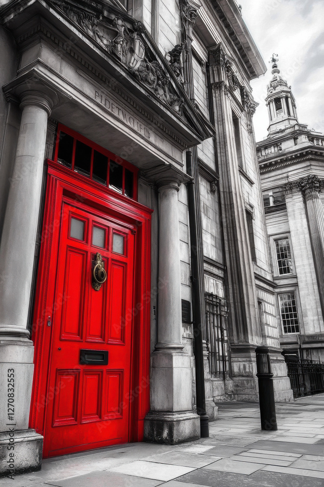 Naklejka premium Red London door 