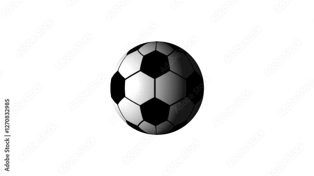 3D Soccer Ball Spinning Isolated on White Background 3D Soccer Ball Spinning Isolated on White Background