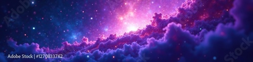 Radiant nebula with glowing purple and blue shades, nebula, blue, morphology
