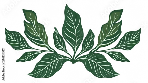 Green Tropical Plant Leaves Foliage Nature Vector Illustration