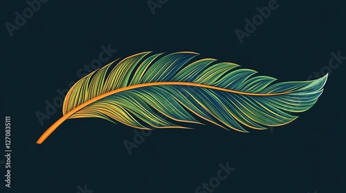 Free Vector Illustration: Tropical Leaf with Vibrant Colors
