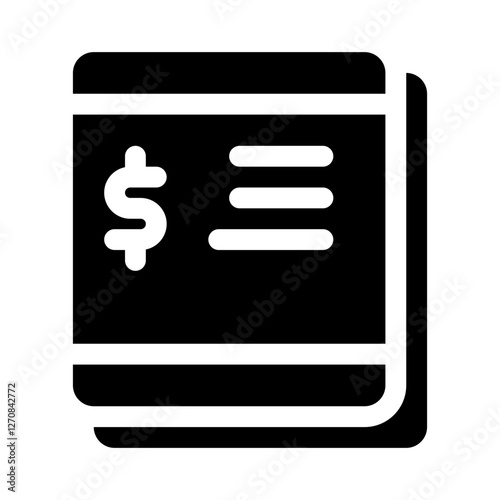 Expense tracking glyph icon