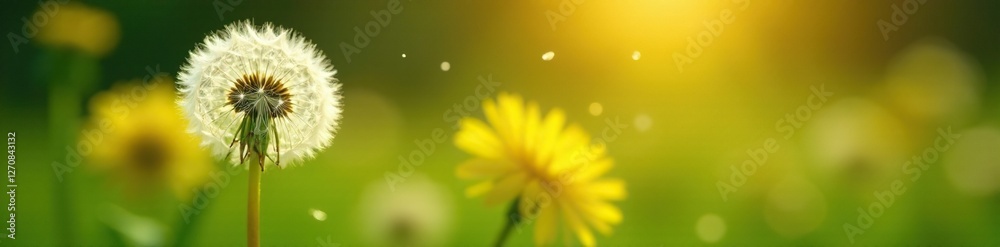 Dandelion in a field with soft focus bokeh water drops, bokeh, fields Dandelion in a field with soft focus bokeh water drops, bokeh, fields