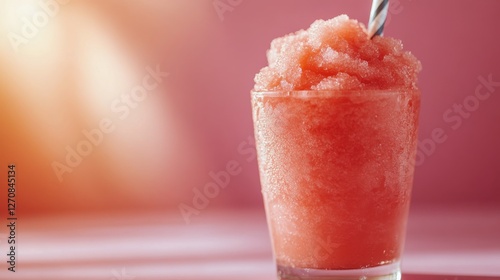 Refreshing frozen cocktail served in a vibrant setting with a tropical vibe d...