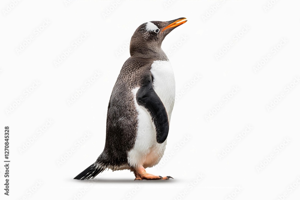 Obraz premium Penguin isolated on white background with clapping path full of depth of field 