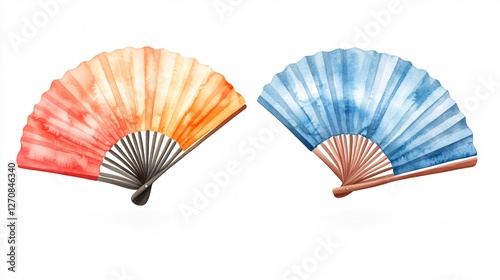 chinese fan isolated on white
