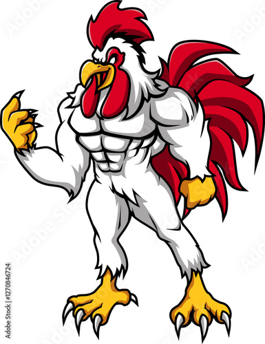 The Mighty Rooster Mascot Character Design
