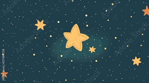 Twinkle Star Decoration Flat Vector Illustration