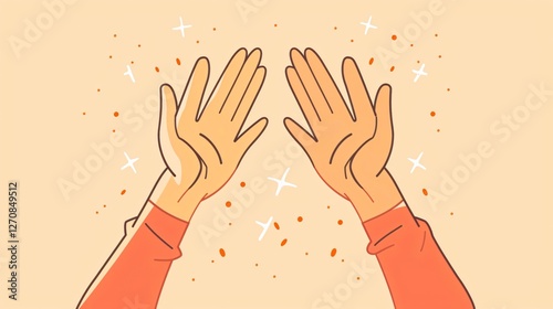 Vector Illustration of High Five Gesture