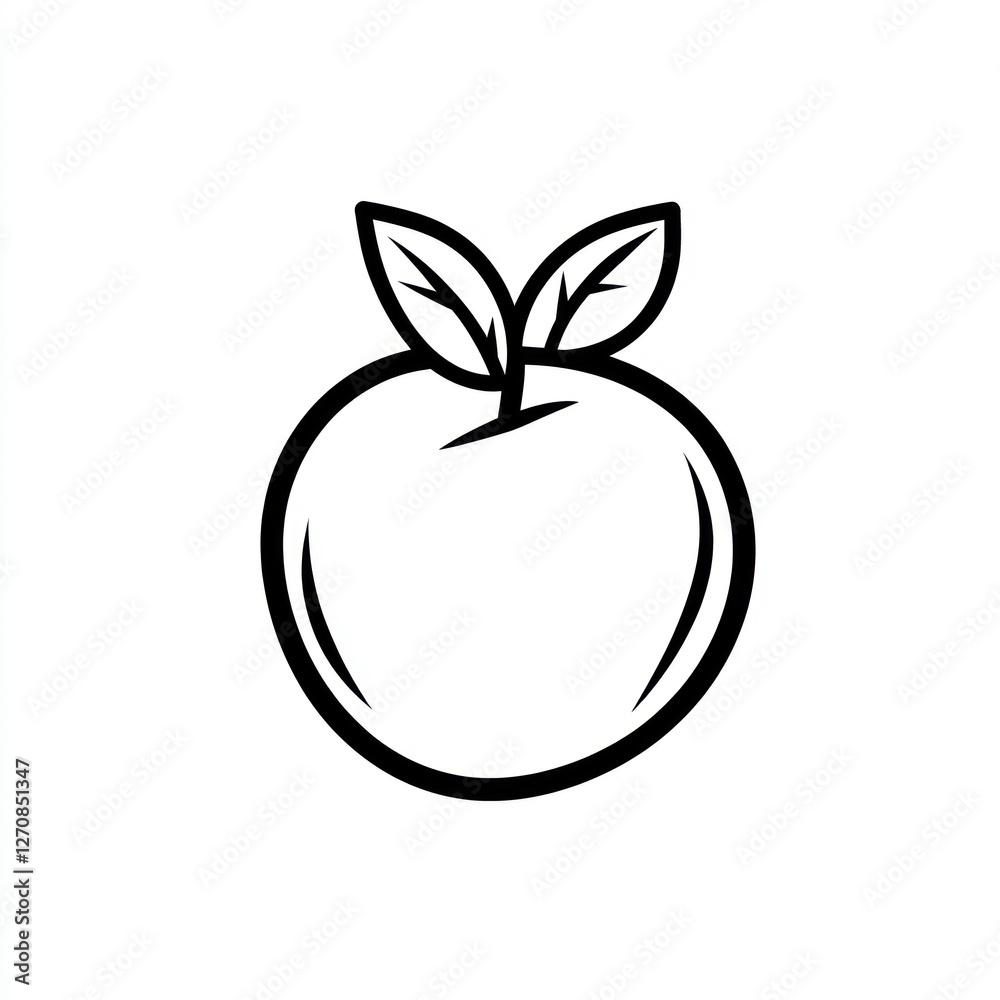 Simple Line Art Orange Fruit Illustration Simple Line Art Orange Fruit Illustration