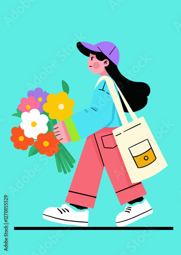 girl with shopping bags