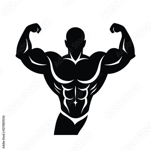 vector illustration of muscular man