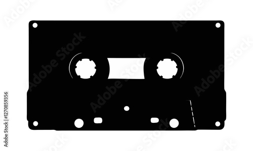 Cassette black and white silhouette