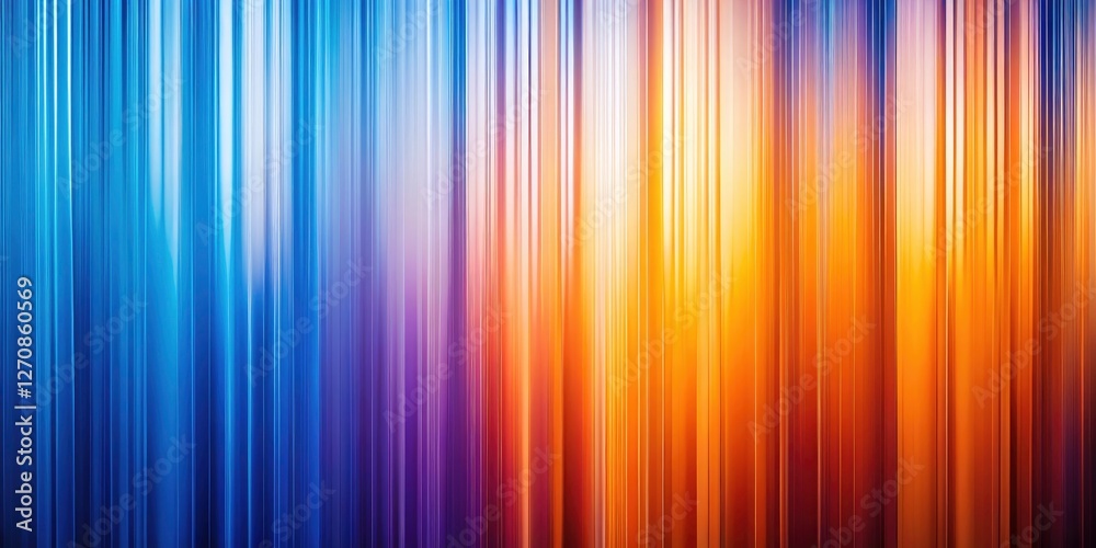 Obraz premium Abstract Panoramic Stripes: Blue, Orange, Purple - Colorful Swirl Background Wallpaper