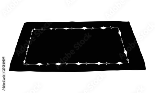 Prayer mat black and white silhouette illustration
