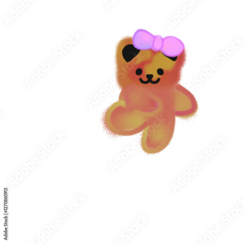 Girly Bear with Pastel Bow