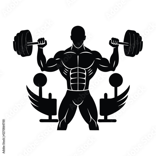 illustration of a man lifting dumbbells
