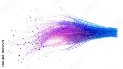 Abstract Fiber Optic Network Flow Design isolated on a white background.