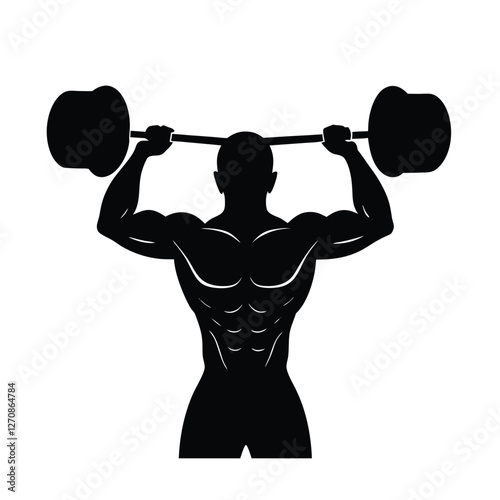 silhouette of a man lifting weights
