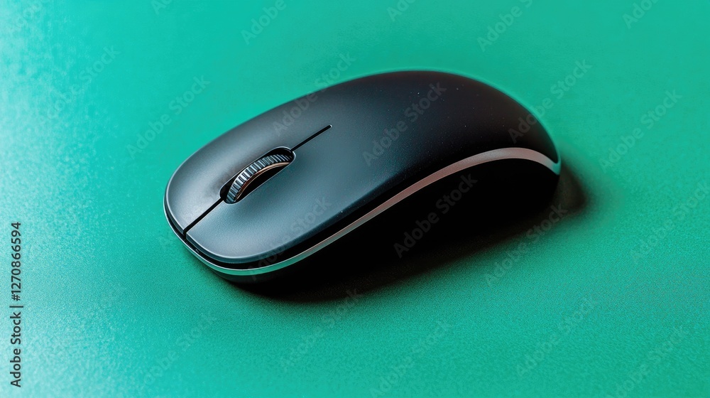 Portable travel wireless mouse with an ultra-compact shape, displayed on a green backdrop, representing mobile-friendly design Portable travel wireless mouse with an ultra-compact shape, displayed on a green backdrop, representing mobile-friendly design