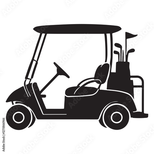 Golf Cart Silhouette Vector Illustration for Golfing and Recreation